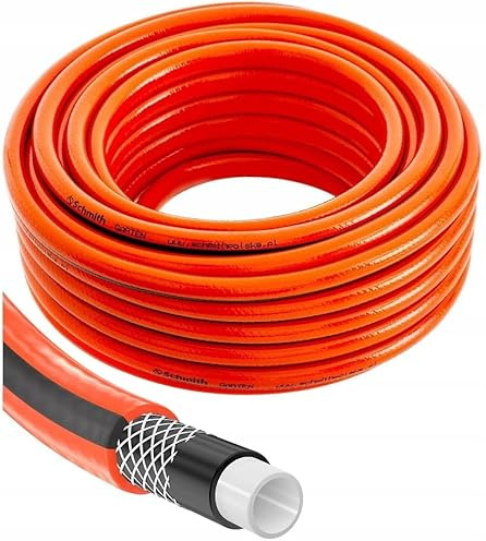 Schmith - Tuyau d'Arrosage 4 Couches - 50m - Diametre 1/2 - Accessoires de Jardinage - Outillage de Jardin - Nettoyage - Durable - Robuste
