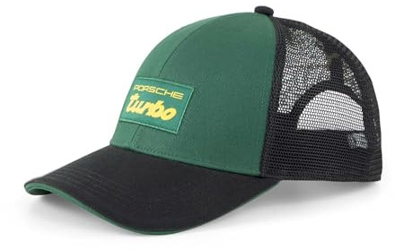 PUMA Herren Cap - Porsche Legacy Trucker Cap, Polyester, Logo, einfarbig, One Size Grün/Schwarz
