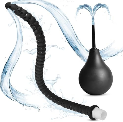 40cm Po Dusche mit 89ml Analdusche für Analverkehr,Analdusche Klistier Einlauf,Einlauf zur Darmreinigung,Intimdusche Wochenbett,Anal Dusche Klistierspritze,Analdusche Frau Herr (M:40CM+Po Dusche)