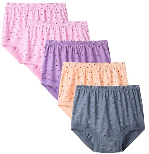 Anntry Dam hög midja trosor damer bomull kalsonger underkläder full täckning mjuka andningsbara trosor 5-pack