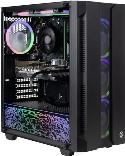 XUM Elite Prebuilt Gaming PC: AMD Ryzen 5 5500, Nvidia Geforce RTX 3050 6GB, 16GB DDR4 RAM, 500GB NVMe SSD, 1TB HDD, 500W PSU 80+ Bronze, aRGB, WiFi 5, Windows 11 Home, Entry Level, Black Case