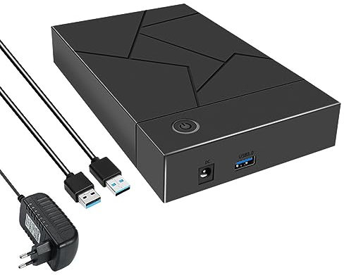 Pesfehhy Boîtier de Disque Dur 3.5 Pouces avec Interface USB 3.0 pour Disque Dur SATA - Boîtier pour Disque Dur SSD Externe - avec Prise EU - Robuste et Facile à Utiliser