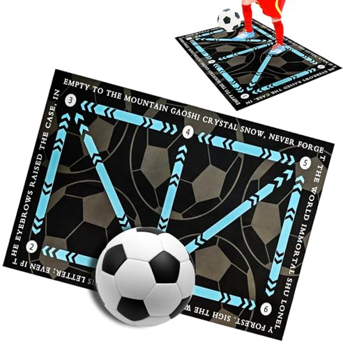 Fußball Trainingsmatte, 60x90 cm Fußballmatte, Fussballmatte Training, Fußball Schritt Trainingsmattem, Rutschfeste Fußball Schritt Trainingsmatte, Stoßdämpfende Ballkontrolle Trainingsmatte