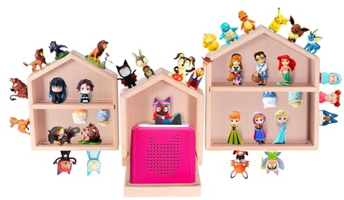Givilio Tonie Regal für Toniebox, 3 kleine Hausform Tonie-Regal für all Ihre Tonie-Accessoires, Toniebox-Figuren und Tonie-Figuren, Display-Sammlung, Display-Puppen