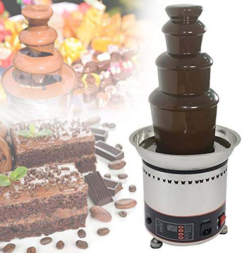 HQYMXYGEUR 4Tier Stainless Steel Chocolate Fountain,Electric Chocolate Fountain Melting Machine for Company,Graduation Ceremony,Hotel,Shopping Mall,Wedding
