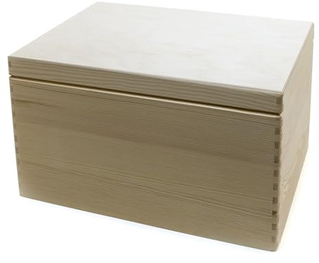 B-WARE Holzkiste mit Deckel abnehmbar 40x30x22 cm Lagerkiste Aufbawahrungskiste Holzbox