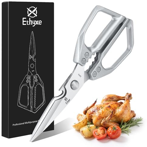Ethyxe Kitchen Scissors All Purpose - Heavy Duty Poultry Shears, Ultra Sharp Japanese Steel Cooking Scissors for Food, Dishwasher Safe