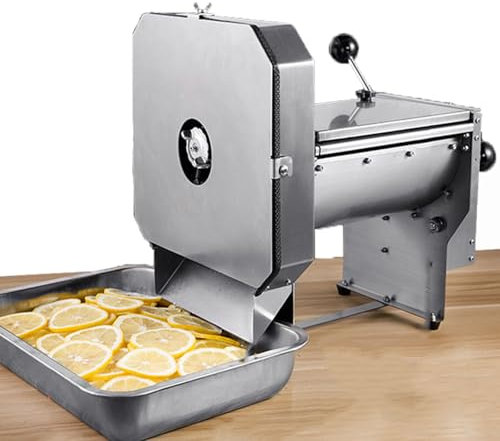 Electric Vegetable Slicer - Adjustable Thickness Stainless Steel Food Slicing Machine with Manual Mode