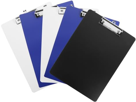 ROMISBABA 5 pièces Planchette à Pince Plastique Opaque Coloré Lot de Couleurs Aléatoires pour Documents Mémos et Fichiers Couleur Aléatoire Couleur Aléatoire