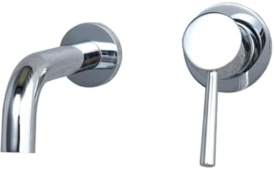 Miscelatore Lavabo Bagno Rubinetto per Lavabo In Ottone Montaggio A Parete Cromato Leva Singola-Split 15 Cm