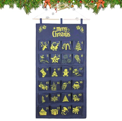 Adventskalender med fickor Fyllbar Festlig Vägg Dekoration