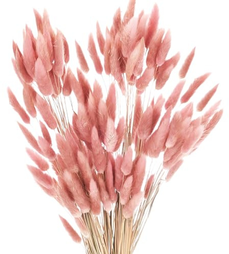 poraceous 120 Pièces Bouquet De Fleurs Séchées Naturelles, Queues de Lapin, Fleur de Lapin Naturel, Herbe de la Pampa, Bouquet Fleurs Séchées Matières, pour Mariage, Salon, Chambre à Coucher