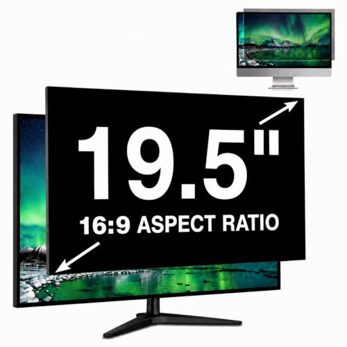 PinnWaa Monitor Blickschutzfolie 19,5 Zoll 16:9, Abnehmbarer Sichtschutz | 433 x 240 mm, Blickschutzfilter, Anti Blaulicht, Blendschutz, Displayschutz, Anti-Spy Privacy Filter, Anti-Fingerabdruck