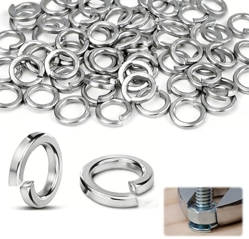 Rondella a molla M8, a spirale A2/V2A, in acciaio inox, dischi lisci, dischi per carrozzeria a spirale, disco di sicurezza inferiore per elettrodomestici, 60 pezzi