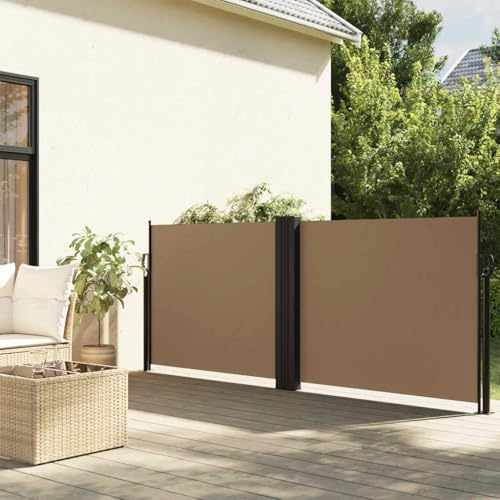 Nqyjm Toldo lateral extensible, color topo 100 x 600 cm, protección contra el viento, toldo lateral, protección visual, toldo para balcón, terraza, jardín