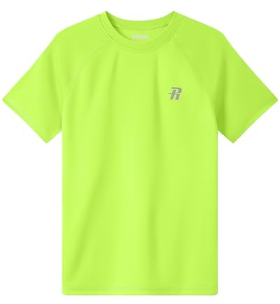 Runhit Kids Rash Vest Short Sleeve, UPF 50+ Sun Protection Swim Top, Quick Dry Rash Guard T Shirt for Beach Running Fishing Surfing Outdoor Sport