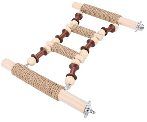 Yosoo Health Gear Échelle à Oiseaux, Accessoire de Cage en Bois de Hêtre, Jouet Antidérapant pour Perruches, Exercice d'escalade et Accessoire de Jeu Idéal