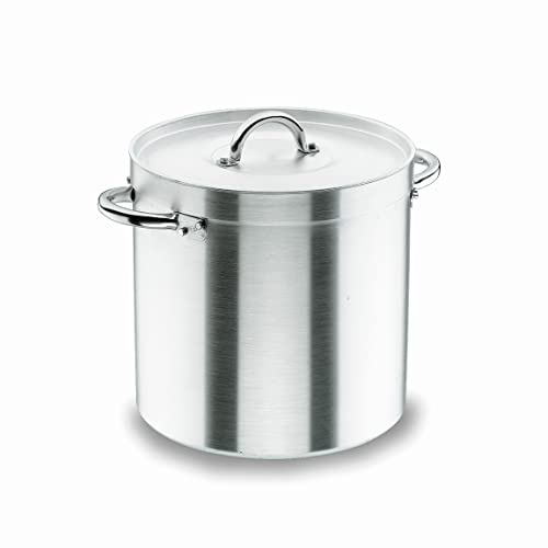 Lacor 20150 - Olla Recta Con Tapa Chef Aluminio 50 cms - Cocina Profesional | En aluminio ligero, para cocidos y grandes cantidades; ideal para cocina profesional y uso diario en casa, cómodo y funcional