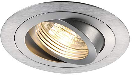 SLV NEW TRIA 78 I LS QPAR51 Downlight aluminium rund, Einbauleuchte, Einbauspot, Deckeneinbauleuchte, Spot, Deckenspot, Einbaustrahler, Deckenstrahler, Wohnzimmer, Badezimmer