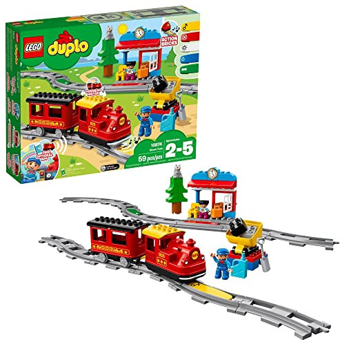 LEGO DUPLO Dampfzug 10874, ferngesteuertes Bausteine-Set hilft Kleinkindern beim Lernen, tolles pädagogisches Geburtstagsgeschenk, 2-5 Jahre (59 Teile)
