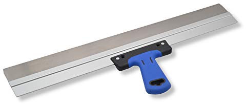DEWEPRO® Edelstahl Fassadenspachtel - Dekorspachtel - Flächenspachtel - Flächenrakel mit Aluhalter und 2-Komponenten Softgriff- Größe: 600x50mm