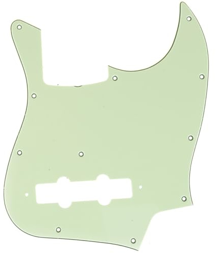 Musiclily Pro 11 Löcher J Bass Pickguard J-Style Bässe Schlagbrett für MIJ Fender Japan 4-Saiter Jazz Bass,3 lagig Mint Green