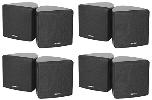 Rockville Cube 70V Black Pair 3.5 Commercial Wall Speakers, Swivel Mount, 70V Tap Settings, Clear Audio, for Restaurants and Offices, 4-Pair
