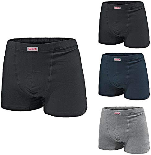 Boxer Uomo - Slip Uomo Offerta 4 Pezzi in Cotone Elasticizzato Taglie Maxi CONFORMATO (Boxer Assortito 2 Nero 1 Blu 1 Grigio, 5XL/60)