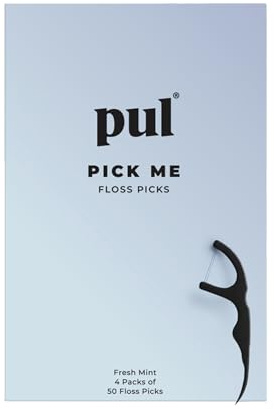 PUL Mint Dental Floss Picks – Biodegradable Floss Sticks with Shred-Resistant Teeth Floss, Fluoride Free Dental Flossers for Adults & Kids, Minty Fresh Dental Floss Picks – 200 Count