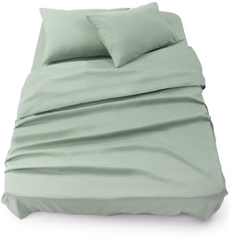 Blumtal Completo lenzuola matrimoniali 3pz - completo letto matrimoniale certificato OEKO-TEX - lenzuolo con angoli 180x200x30cm + lenzuolo 280x275cm + federa cuscino 50x80cm in microfibra - in verde