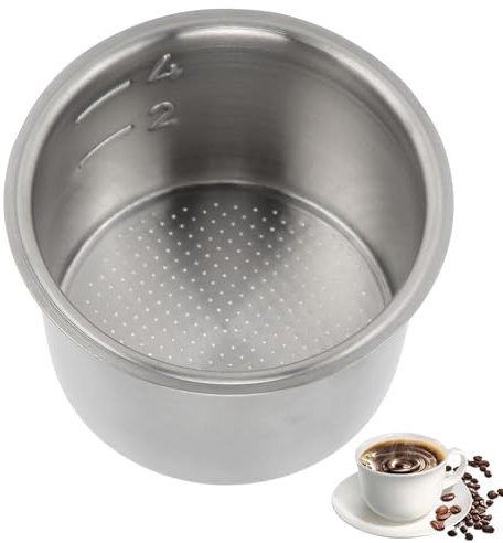 51mm Porte Filtre À Café, 4 Tasses Panier Filtre À Café En Acier Inoxydable Porte-Filtre Poreux Non Pressurisé Support De Filtre À Café Pour La Maison Et Le Bureau Machine À Expresso