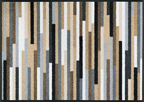 wash+dry Fußmatte, Mikado Stripes nature 60x85 cm, innen und außen, waschbar