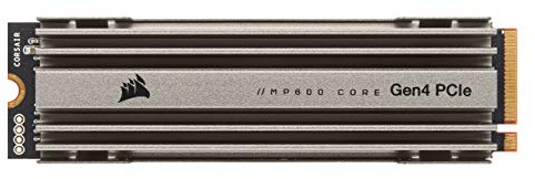 Corsair MP600 CORE 2TB M.2 NVMe PCIe x4 Gen4 SSD (Up to 4,950MB/sec Sequential Read & 3,700MB/sec Sequential Write Speeds, High-Speed Interface, 3D QLC NAND, Built-in Heatspreader) Aluminum