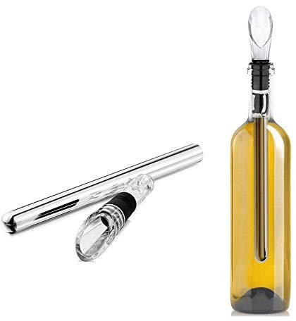 JIXIN Enfriador de Vino, Enfriador de Botellas de Vino de Acero Inoxidable 3 en 1 con aireador y vertedor