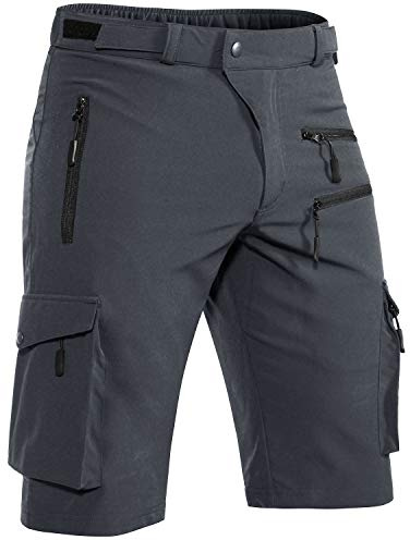 Hiauspor Pantalon VTT Stretch Léger à Séchage Rapide pour Homme pour La Randonnée, Le Trekking(Gris foncé,x-Large)