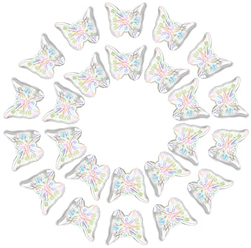 24 Stück Mini Schmetterling Haarspangen Kleine Schmetterling Haarklammern Niedliche Mini Schmetterling Haarkrallen für Frauen Mädchen Kinder Haarschmuck, 0,79 x 0,59 Zoll (Klares Weiß)