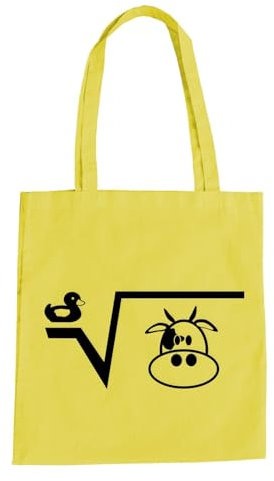 Mathematik Ente Wurzel Kuh Baumwolltasche - Mathe Quadrat Fun Gelb