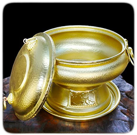 Fornelli da campeggio, braciere in rame, fornello grill, fornello barbecue, carbone, rame puro fatto a mano, riscaldatore griglia a carbone addensato, fornello in rame puro ( Color : E , Size : 32cm )