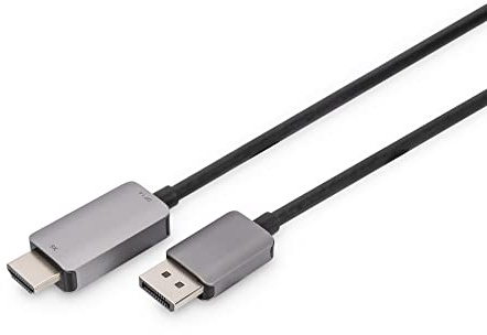 DIGITUS Cable adaptador Displayport a HDMI - HDMI 2.1 - Displayport 1.4-8K/60Hz - Plug&Play - 1m - Compatible con monitor, tarjeta gráfica para juegos - negro