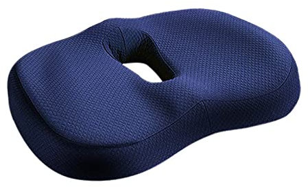 Cojín de Asiento para Hemorroides y Coxis, Diseño Hueco Ovalado con Espuma Viscoelástica Transpirable, Ideal para Oficina y Hogar