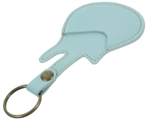 Milisten Gitarrenplektrumhalter Aus Leder Und Kupfer Mini-Plektrum-Tasche in Gitarrenform Mit Schlüsselanhänger Tragbar Und Praktisch Für Plektren