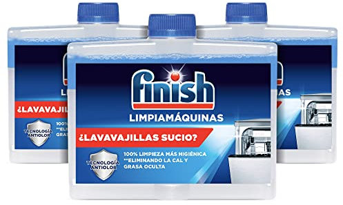 Finish Limpiamáquinas, limpieza profunda para el Lavavajillas Regular, Pack de 3 unidades de 250ml