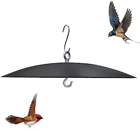 Vogelfutterstation, Schutz für Vogelhäuser, 33 cm, Metall, zum Aufhängen, Wetterschutz für draußen, Schwarz