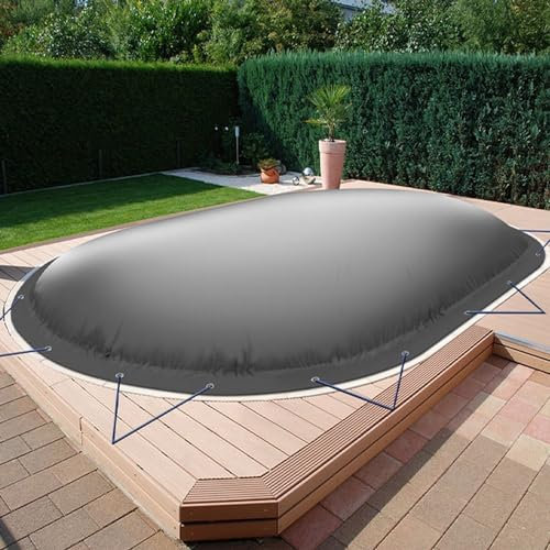Aufblasbare Poolabdeckung Ovalpool 737 x 360 cm I Oval Pool 7,37 x 3,6 m I anthrazit