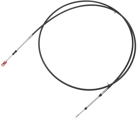 uxcell 1 x 3 m langes Marine-Drosselklappen-Steuerkabel mit Gabelkopf, schwarz