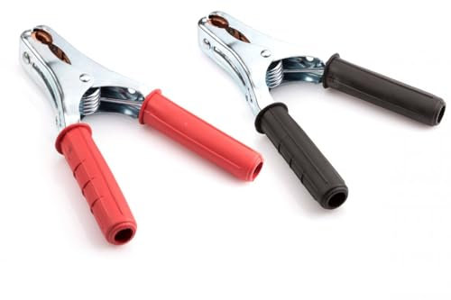 Pinze per batteria fino a 500 amp, con morsetto a coccodrillo per il collegamento di circuiti elettrici.