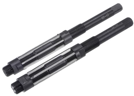 sourcing map 2pcs Hand Reamer Set 21mm-23mm 23-26mm Adjustable H8, Metric Reamers Drill Bit for Metal Wood Hole Reaming, 6 Straight Flutes