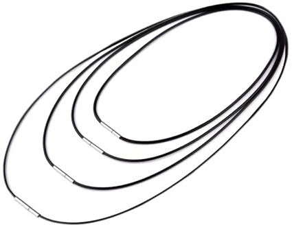 4 Stück Lederkette Herren Damen,2/3MM Lederband Mit Verschluss,Schwarz Geflochten Kunstleder Anhänger Halsketten,Mit Edelstahl Verschluss Lederhalsband Männer Geschenke Für Familie und Freunde