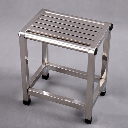 Duschhocker, Edelstahl, Tragkraft 300 kg, rutschfeste Design-Duschbank für ältere Menschen und Behinderte, sicherer und stabiler Duschsitz (46 cm)