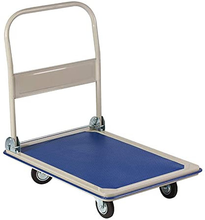 Schiebewagen, Rollwagen, zusammenklappbarer Plattform-Einkaufswagen, robuster Trolley, mobiles Pritschenbett, Pritschenbett für Lager, Zuhause, Büro, Fabrik, Tragkraft 660 lbs, Plattformwag